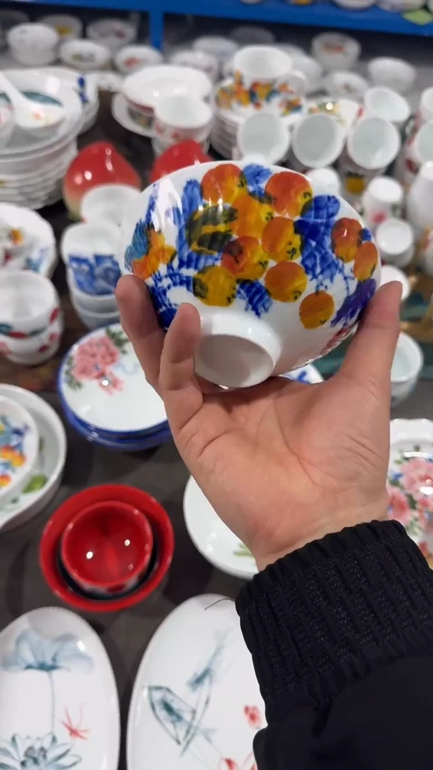 摆件陶瓷景德镇高温瓷（小高脚斗笠碗）福利价