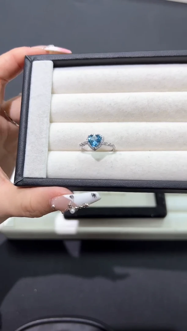 托帕石戒指银S925镶嵌52a多样性发其一【1个】