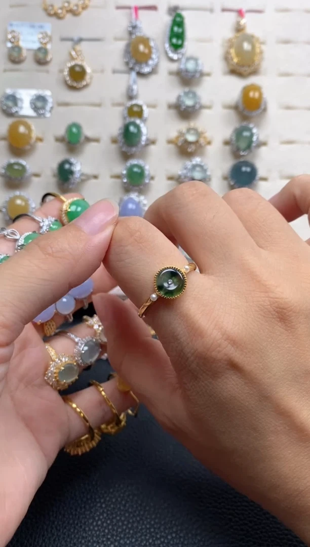 翡翠戒指银S925镶嵌11111