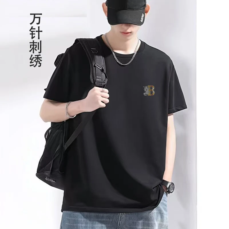 Padima/帕蒂玛万针刺绣夏季圆领T恤时尚百搭男女款短袖0-B字马