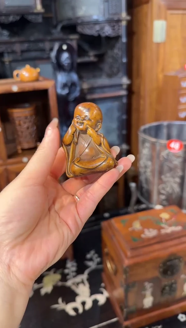 【闪购商品】木木艺黄杨木沙弥摆件68.888