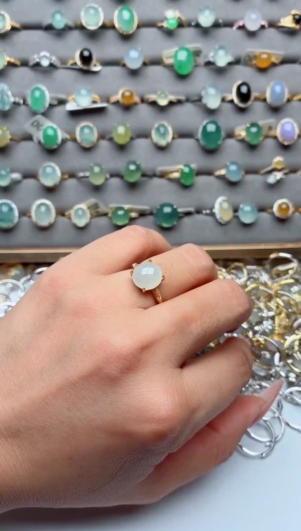 银S925镶嵌戒指翡翠.