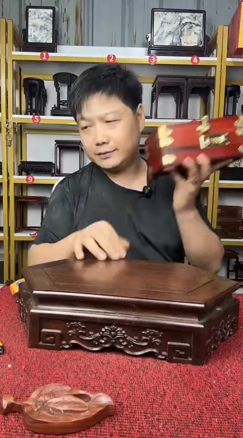 木烟***舟非洲黑檀六角底座34*22.5CM