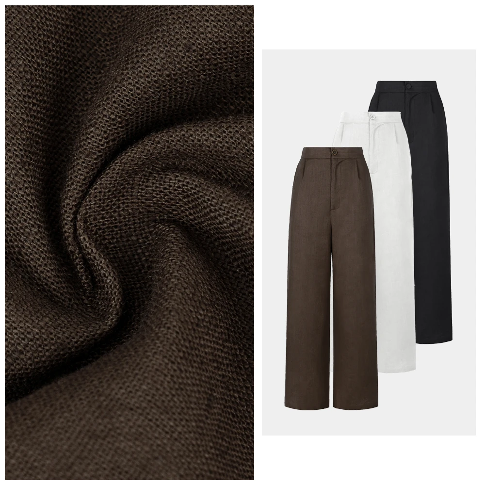 Wen.Studio麻麻裤 | 亚麻 九分极简休闲裤轻素风慵懒直筒裤990057