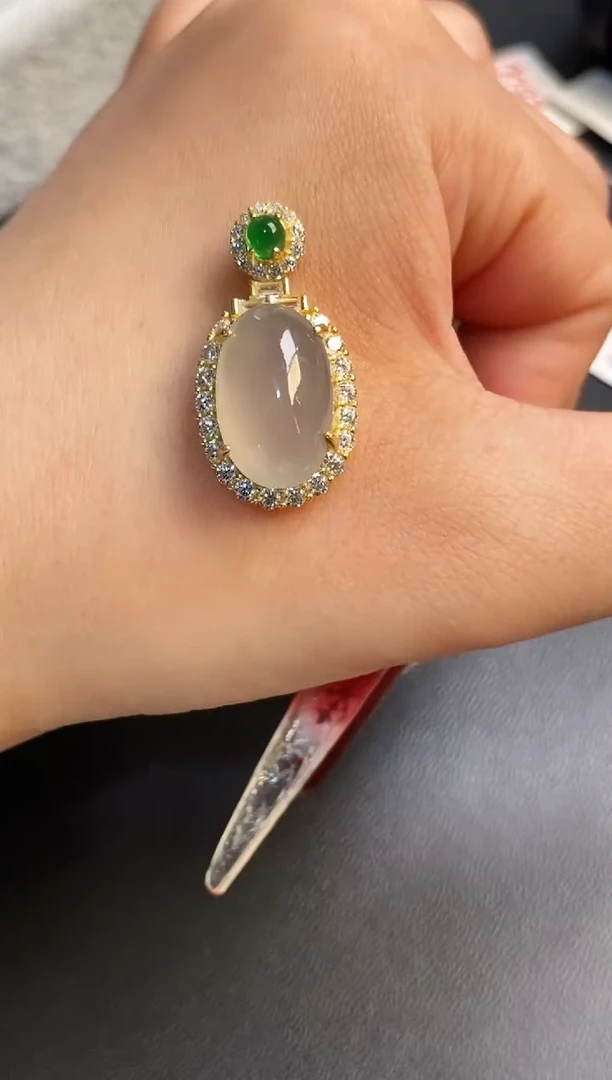 银S925镶嵌戒指翡翠天然