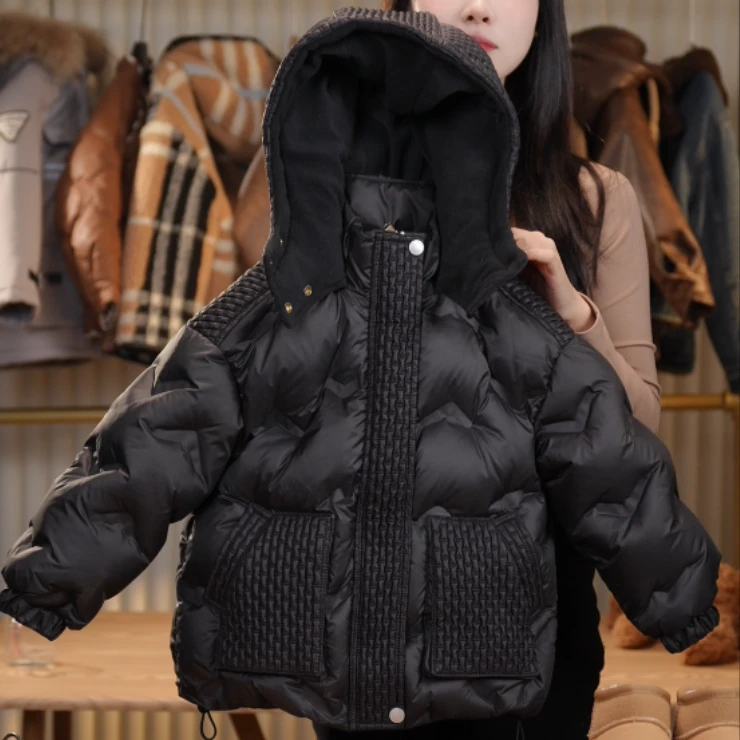 2024秋冬新款棉衣时尚加厚百搭韩版黑色爆款洋气儿童棉服