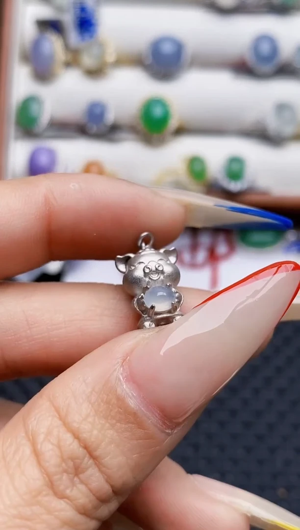 银S925镶嵌戒指翡翠5118