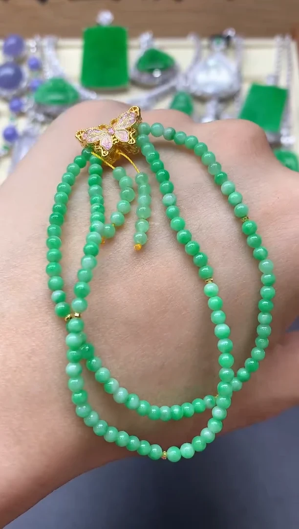 足金镶嵌手链翡翠112-中国好珍宝