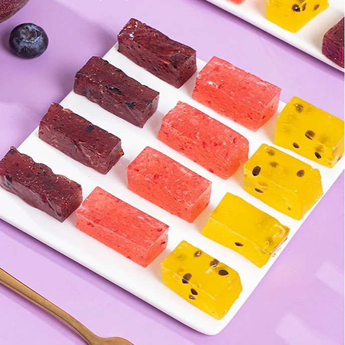 百香果蓝莓树莓软糖 新鲜水果多口味真果汁纯手工无添加糖果零食