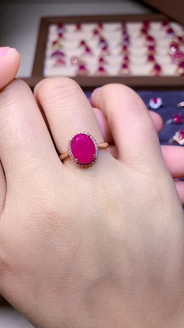 【闪购商品】红宝石戒指银S925镶嵌000