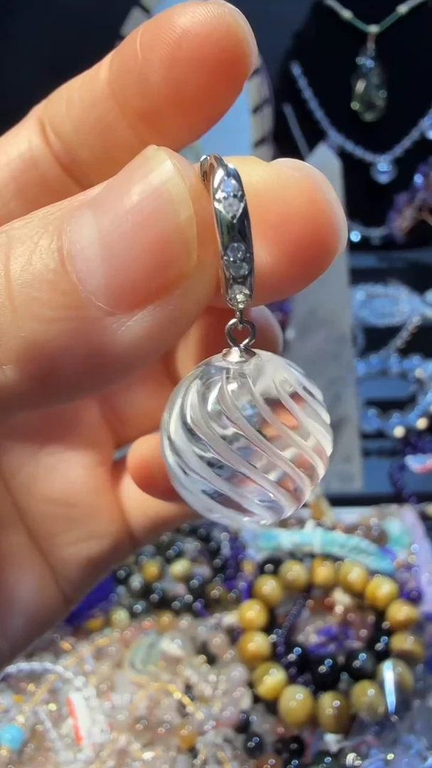 未镶嵌耳饰水晶天然白水晶16mm耳饰多样性发一