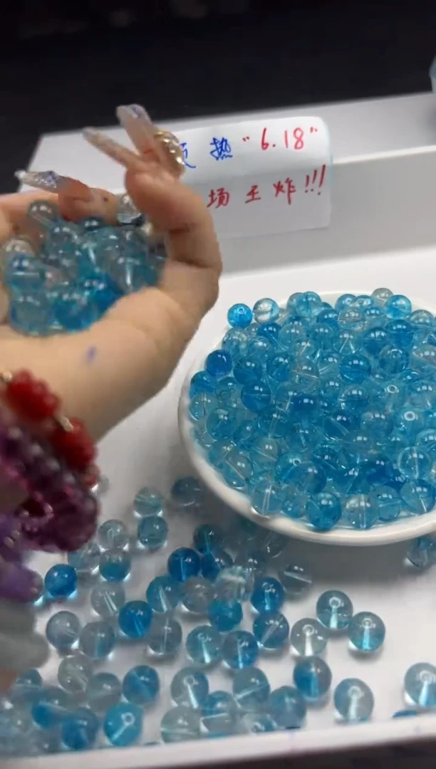 未镶嵌颈饰水晶w1726海蓝宝阿赛10mm*20颗