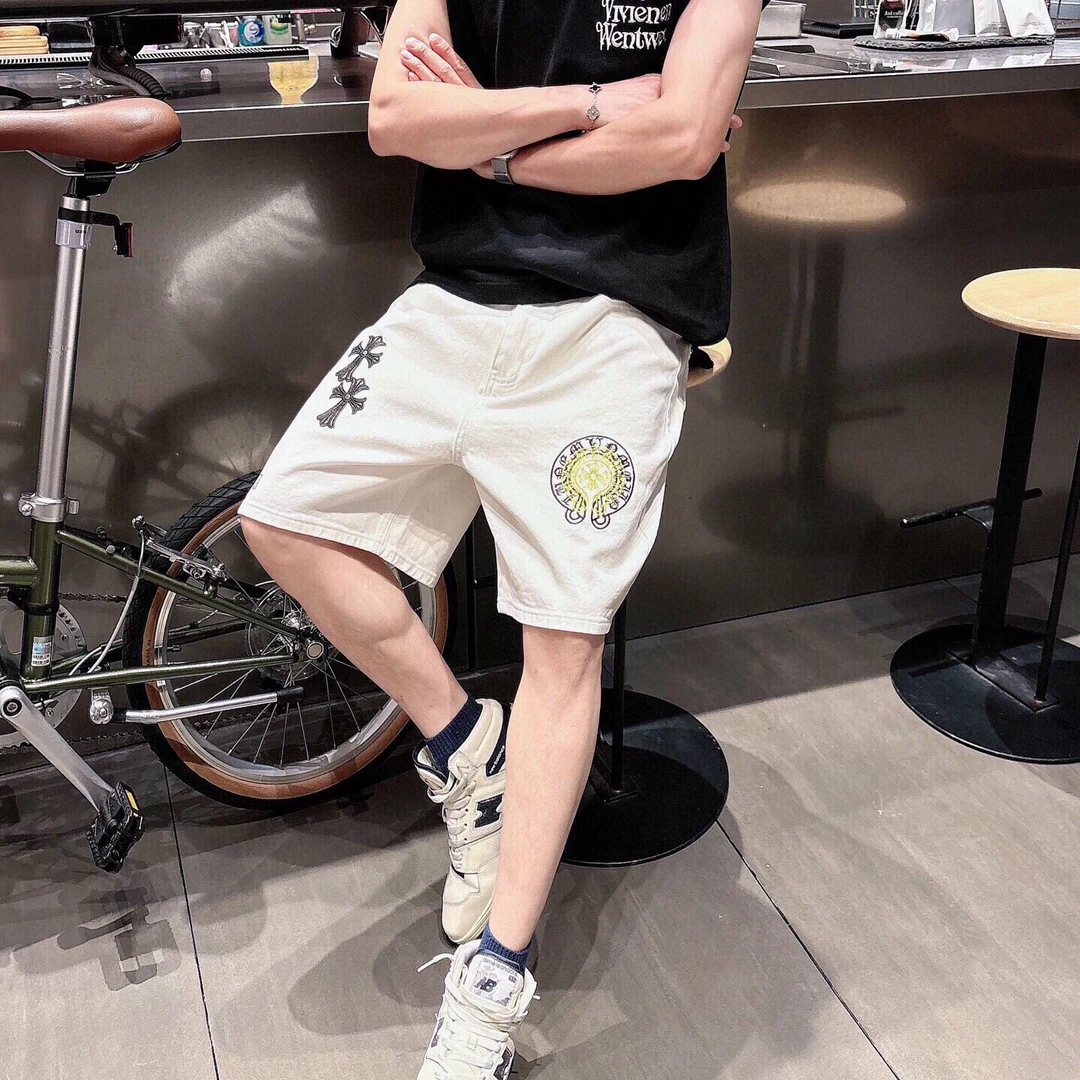 克某罗  拼皮洗水牛仔裤
