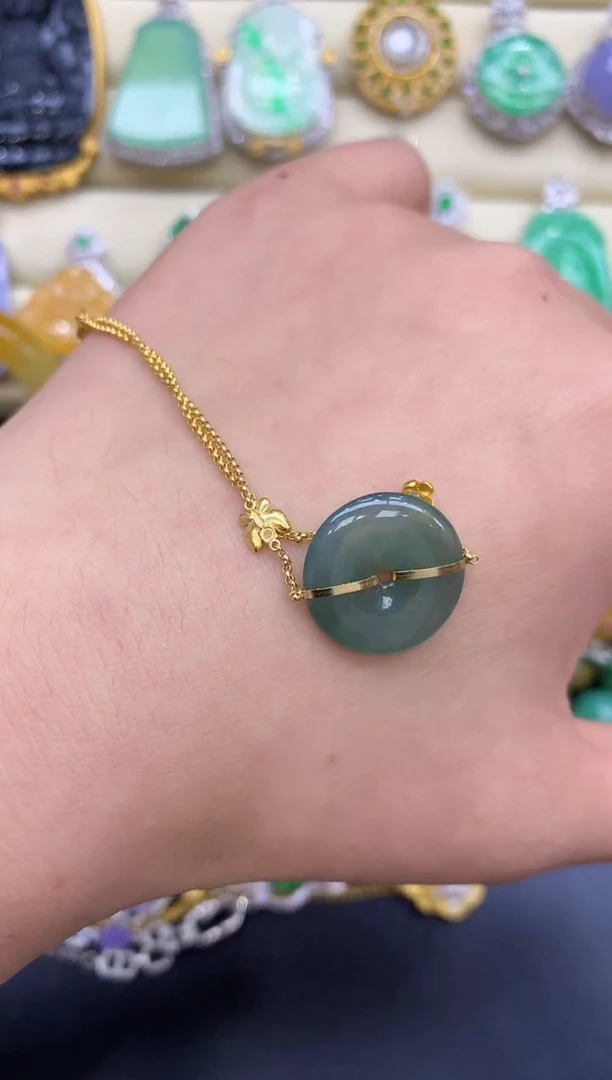 18K金镶嵌手链翡翠162-中国好珍宝