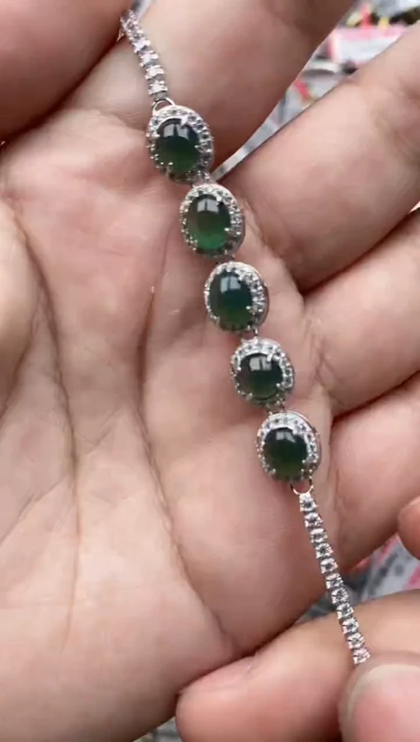 【闪购商品】翡翠戒指银S925镶嵌5555---7