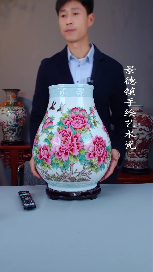 瓶陶景德镇手工手绘陶瓷摆件51