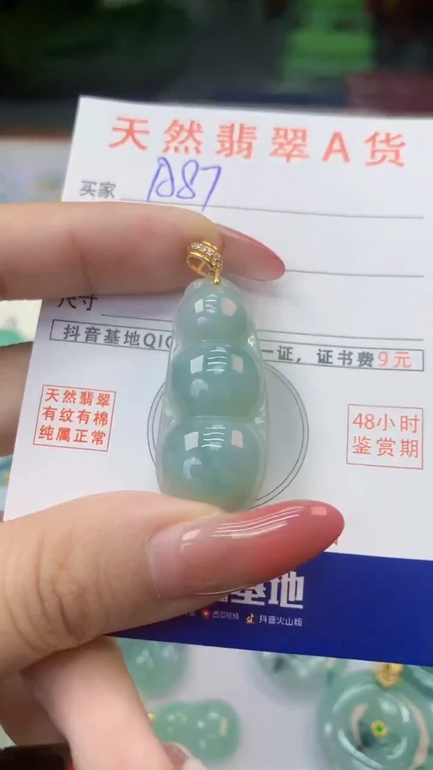 颈饰银S925镶嵌翡翠天然A货翡翠挂件