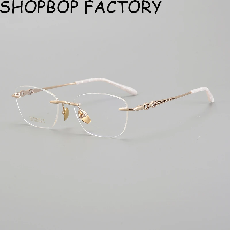 SHOPBOP纯钛无框框可定制近视镜片防蓝光无框变色近视眼镜眼镜架