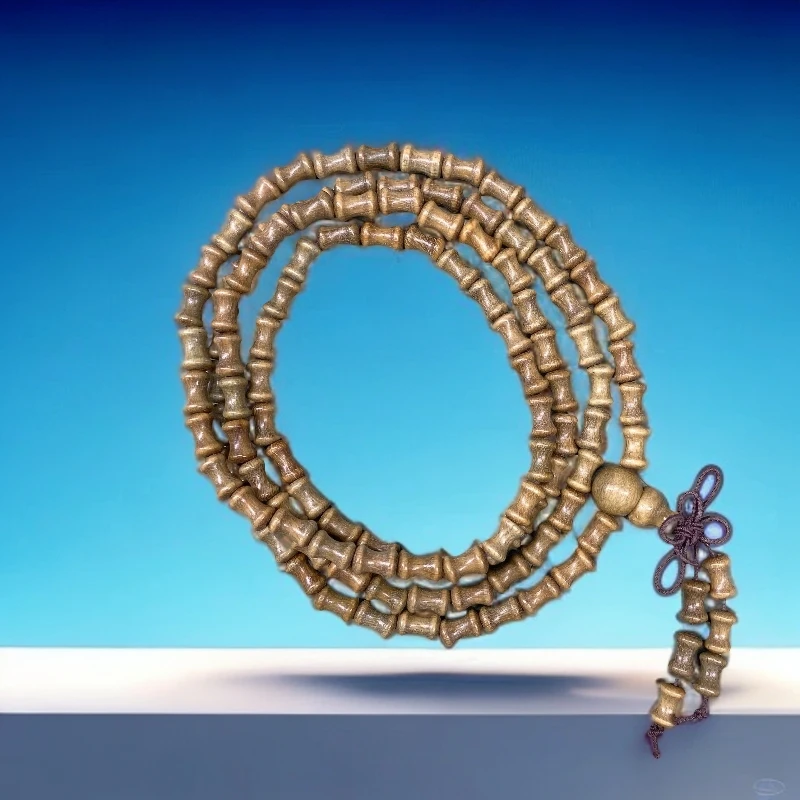 绿檀5*7mm竹节珠手串 - 木作甄选 5019