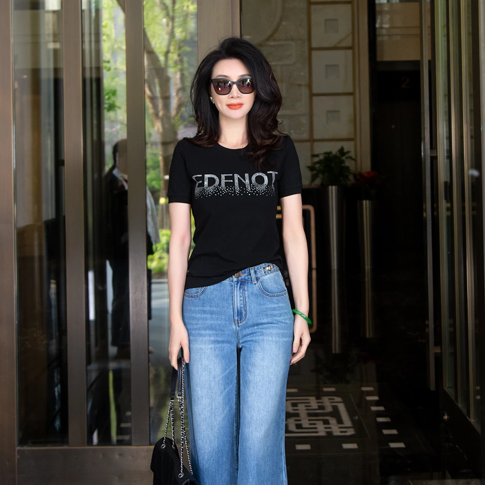 EDFNOT/杨红霞汝意LYM压钻T恤短袖/RY005