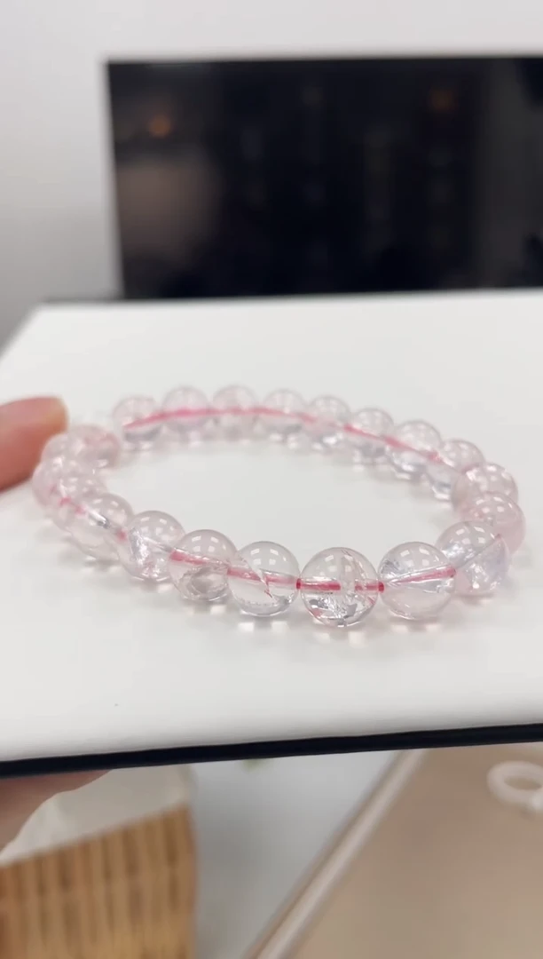 未镶嵌手链水晶天然粉水晶粉阿塞手串