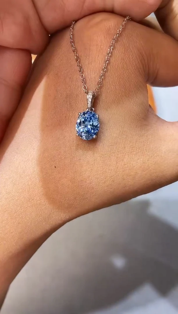 海蓝宝石颈饰银S925镶嵌.....