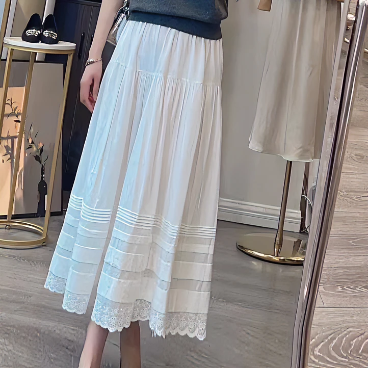 青怡QINGYI625宽松半身裙新款夏韩版高腰显瘦长款气质女裙