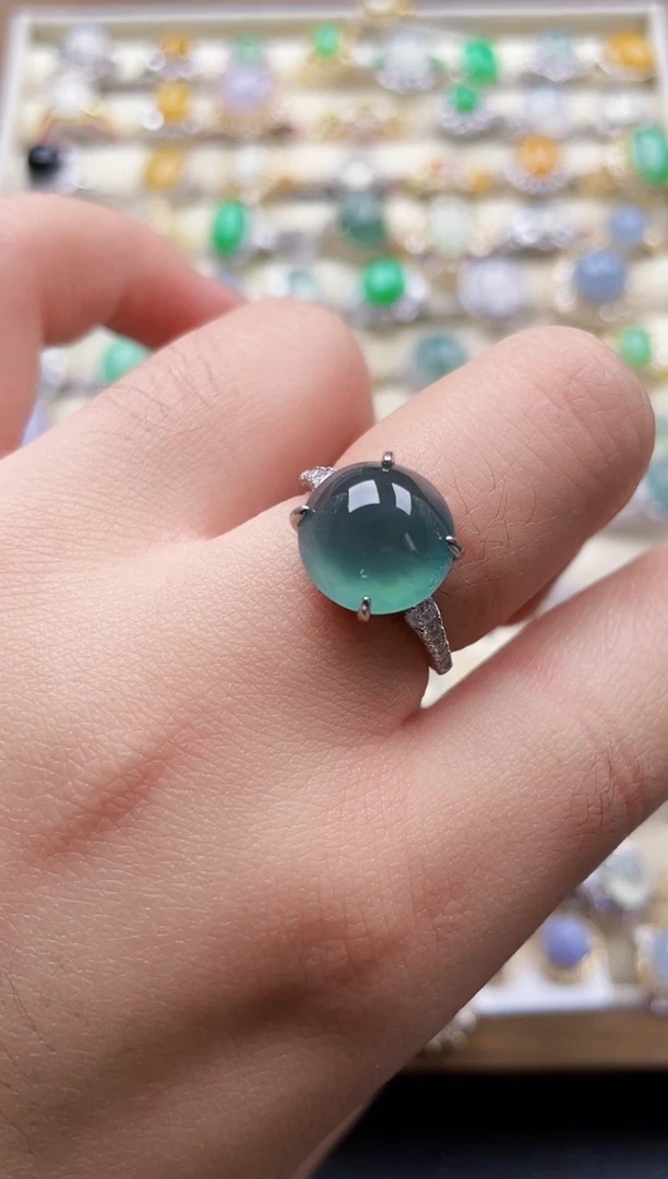 银S925镶嵌戒指翡翠232