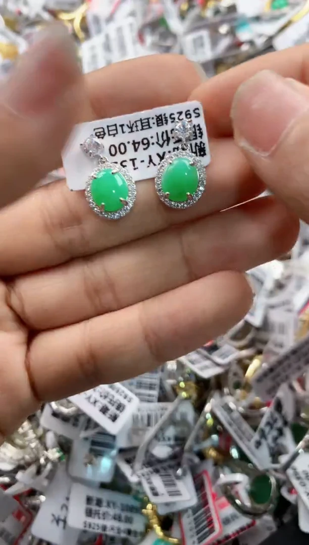 银S925镶嵌戒指翡翠999    3