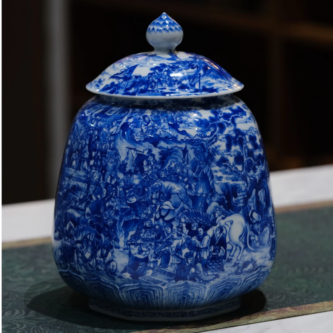 朗谷重器一百单八将八方雕刻罐