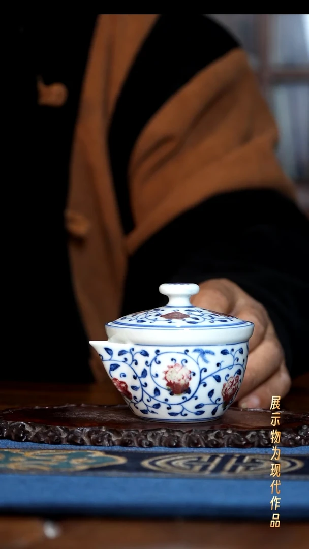 杯子陶玉脂楼青花釉里红瓷器！