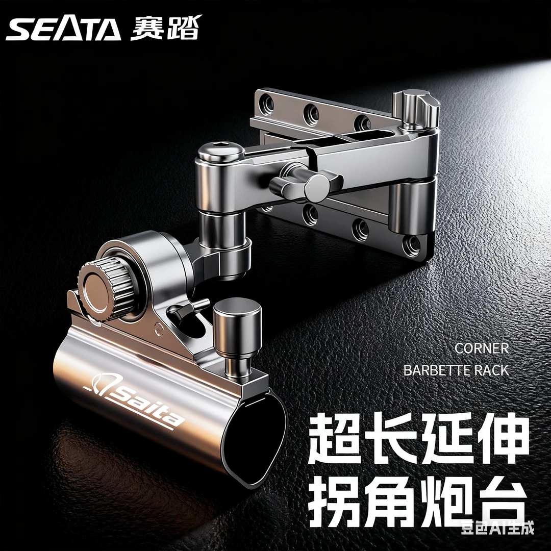 SaiTa/赛踏万向精工加长大物摆臂棘轮拐角炮台通用钓鱼钓箱配件