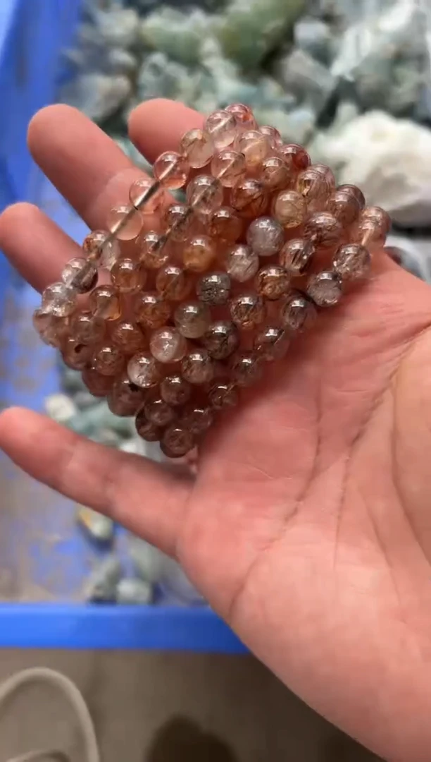 水晶珠宝半成品未镶嵌天然黑金超七手串多样性发一