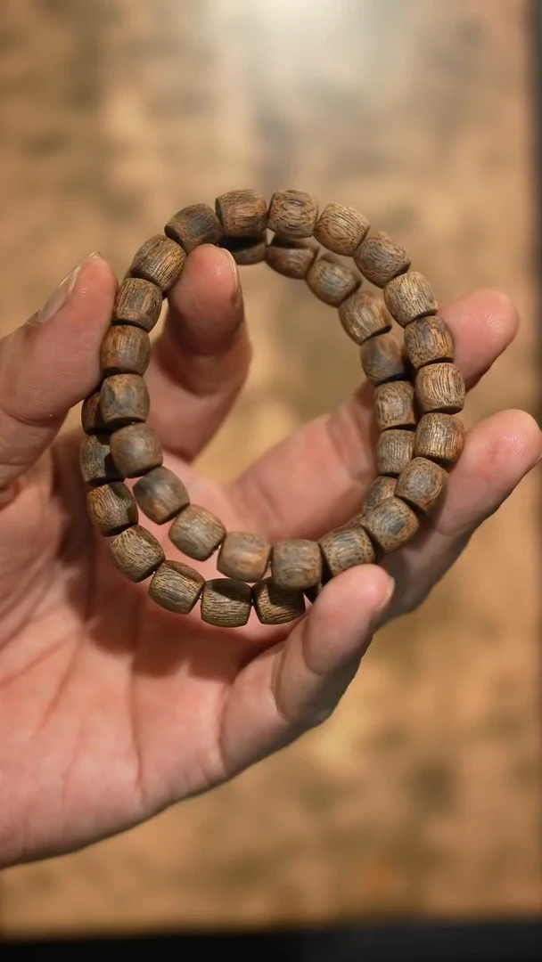 沉香手串海南绿奇楠母树9mm鼓珠单圈手串10克+ 多样性发一