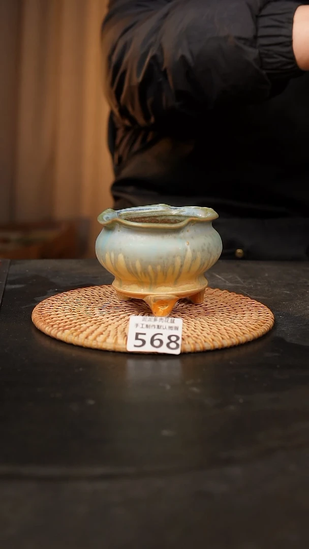 【闪购商品】瓷片568泥泥手工花盆口7高8