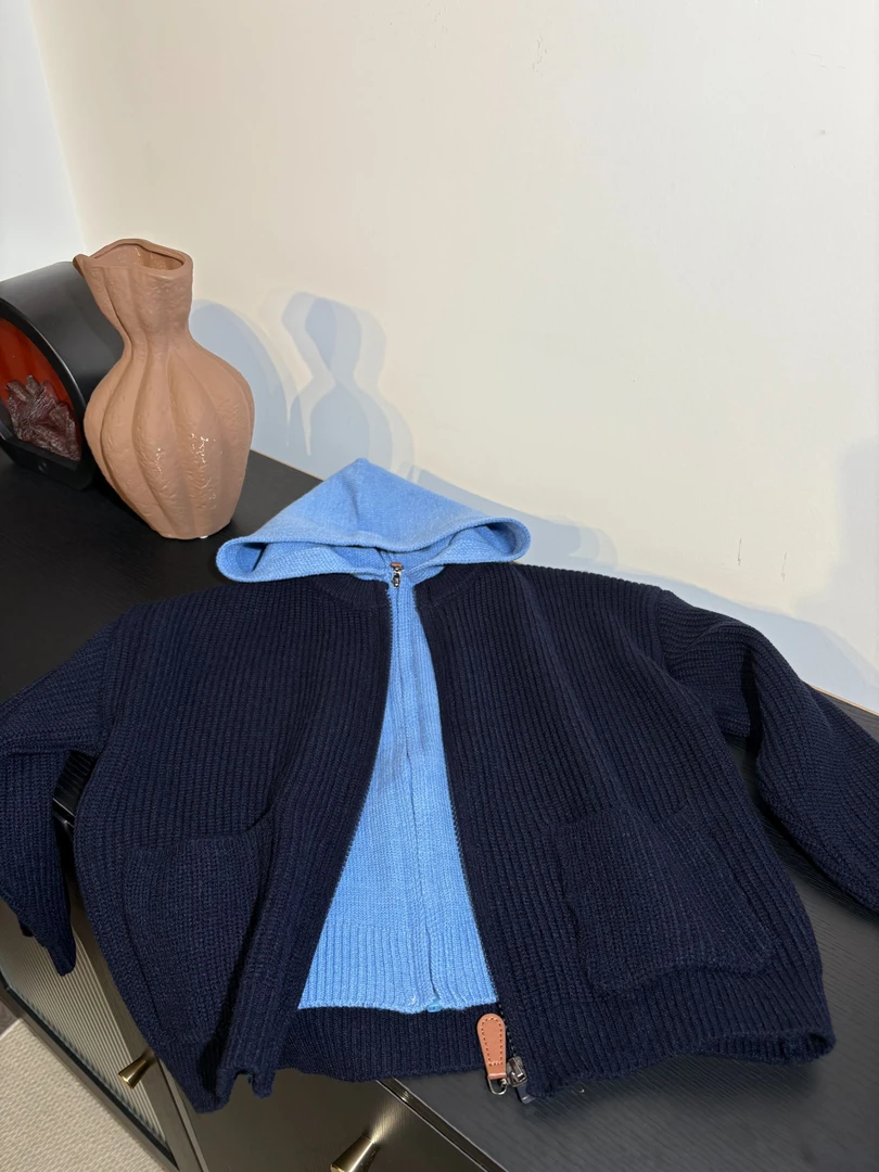 【小巷子·亲子款1】2025儿童秋冬款韩版休闲毛衣假两件套针织衫帽衫