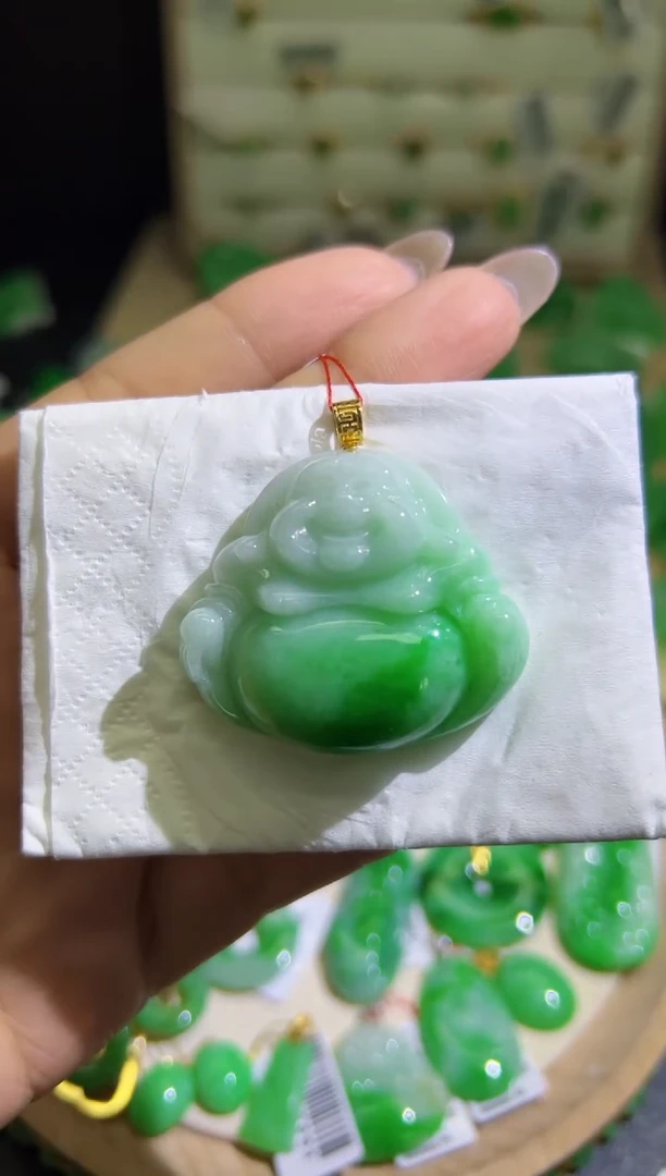 【闪购商品】翡翠颈饰18K金镶嵌Q缅料A货翡翠/支持复检/一件