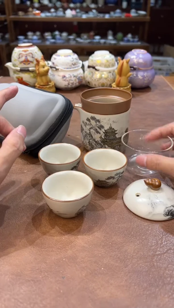 真的很便宜超好看会开片的旅行茶具