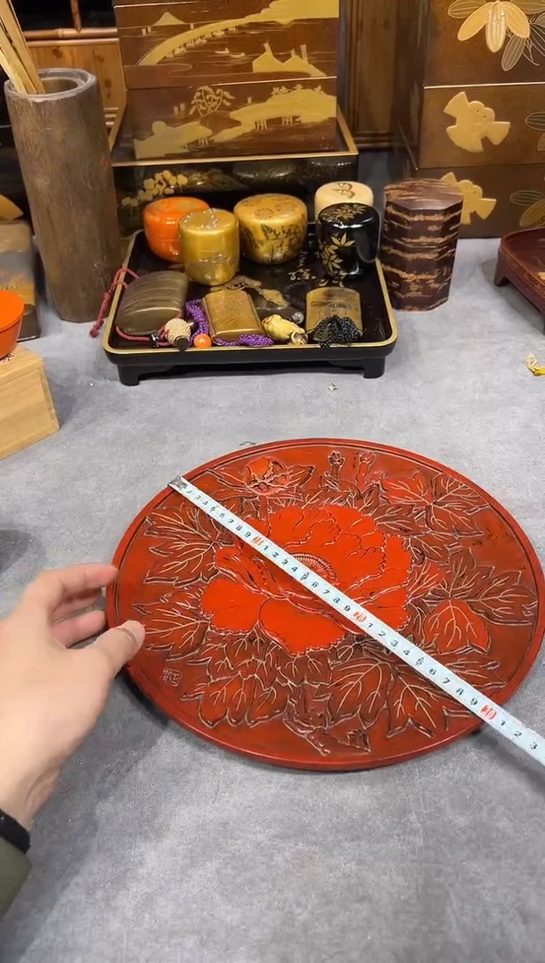 镰仓雕 赏盘 大漆漆器大漆漆器