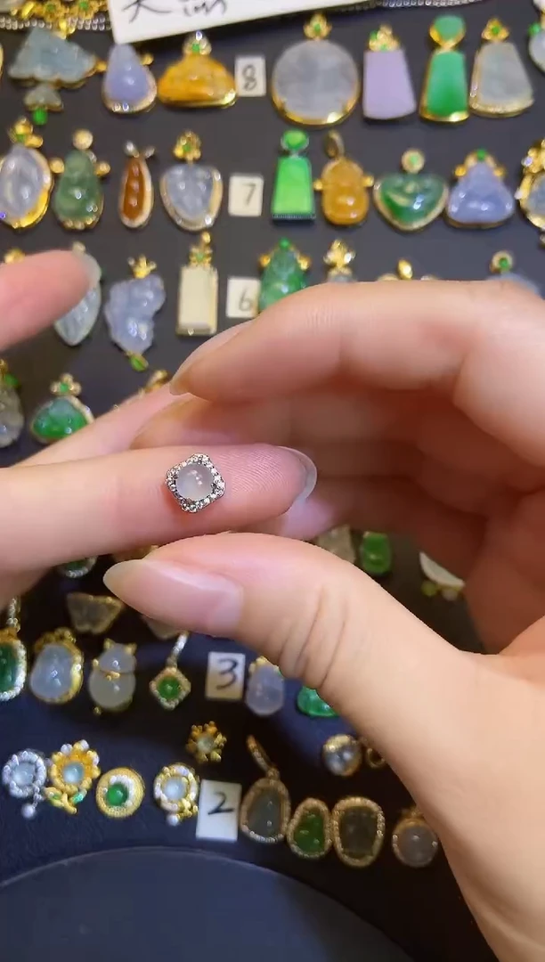 吊坠(不含链)银S925镶嵌翡翠1