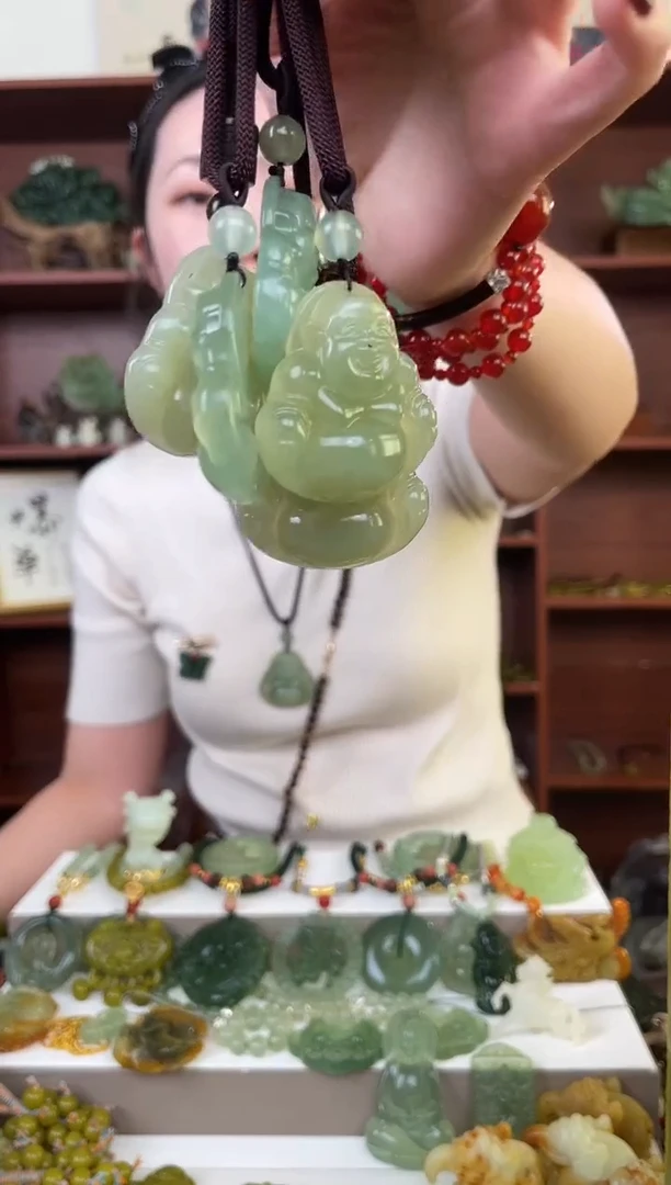 未镶嵌蛇纹石玉颈饰多样性发货拍一发一