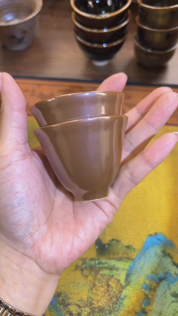 福利柿子黄小酒杯2只