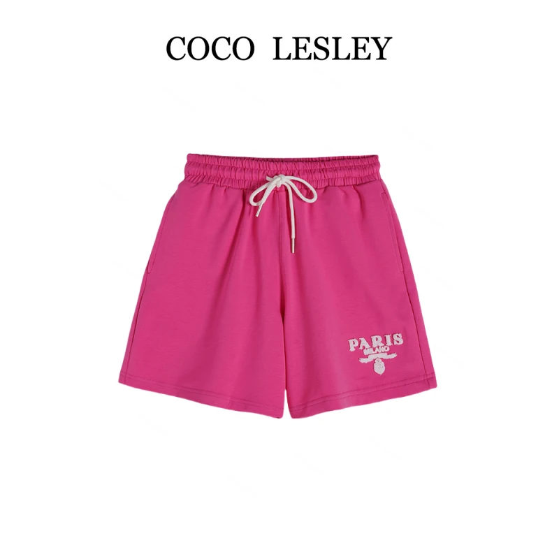 COCO LESLEY 休闲时尚夏季夏季潮流牙刷绣短裤2835
