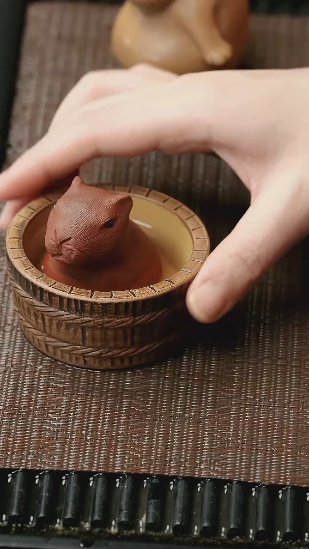 【闪购商品】紫砂茶壶五堂 茶宠-卡皮巴拉（套）