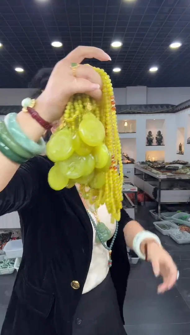 未镶嵌岫玉颈饰朝鲜黄八卦鱼【108粒】