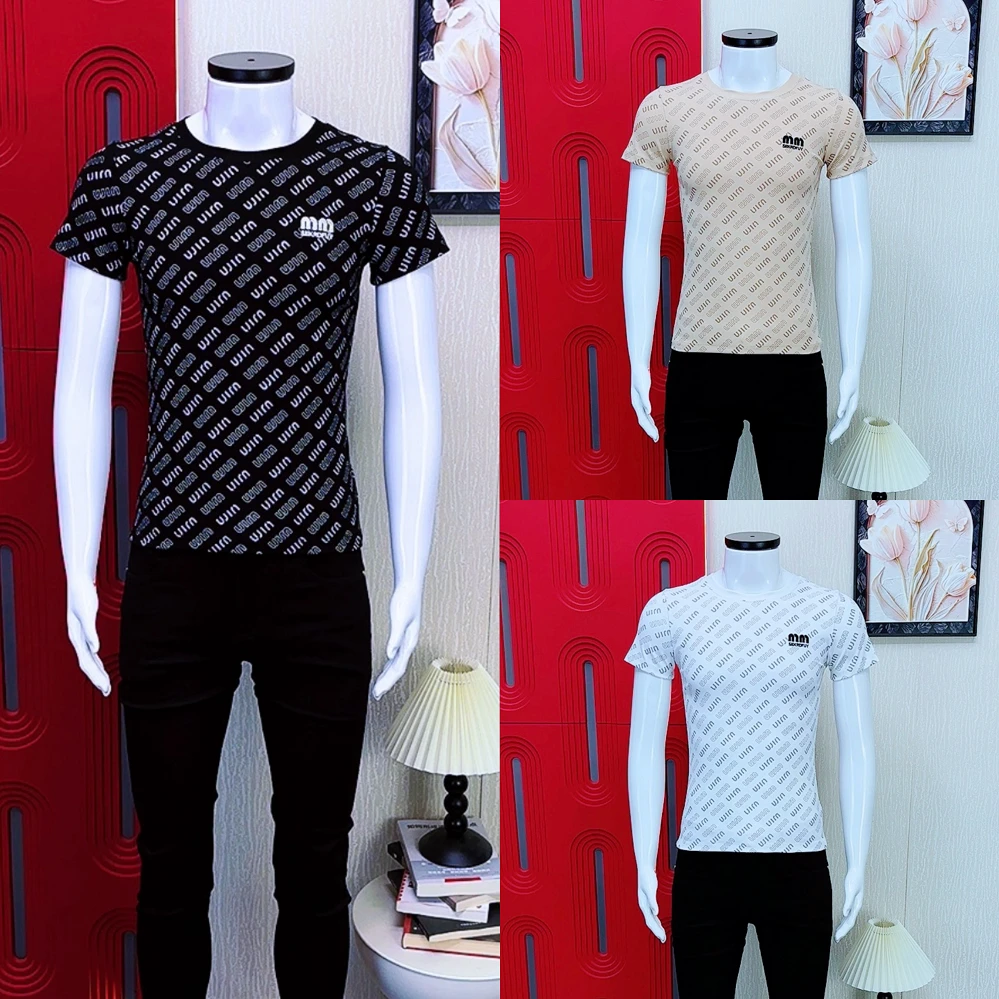 男士夏季新款短袖T恤韩版修身爆款圆领短袖时尚潮流百搭男装上衣