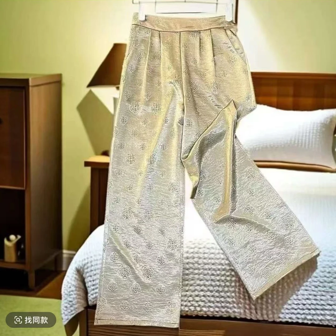 【一口价】高腰直通窄版裤显瘦百搭50姆米油料高货腿长裤0173