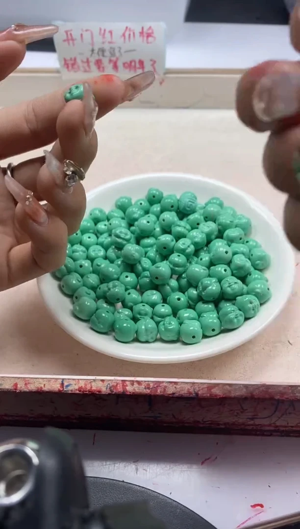 【闪购商品】玛瑙/玉髓颈饰未镶嵌x1120高瓷绿松佛头*2个