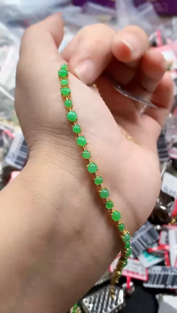 银S925镶嵌戒指翡翠天然A货缅甸翡翠