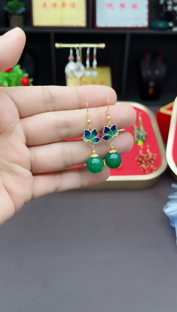 【闪购商品】玛瑙/玉髓耳钉银S925镶嵌337000